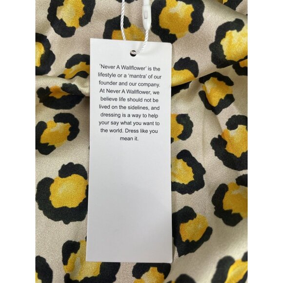 NEVER A WALLFLOWER Cheetah Print Fit & Flare Dress Small Silk Viscose Made in LA - Picture 6 of 16
